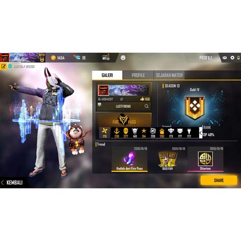 Galeri foto jual akun free fire murah variatif utamanya langsung aktif sangat populer Point reward voucher eksklusif referensi top up di di halaman transaksi